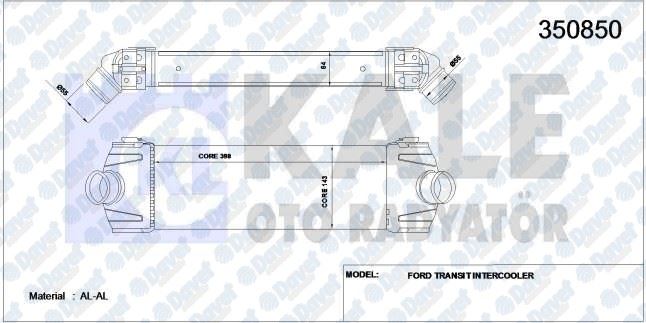 KALE 350850 Turbo Radyatoru Ford Transit 2.2/2.4tdci (Mt) 06> [398x143x64]